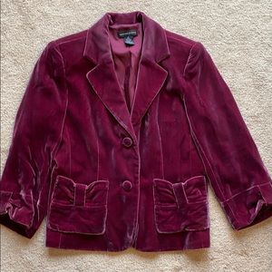 Burgundy velvet blazer